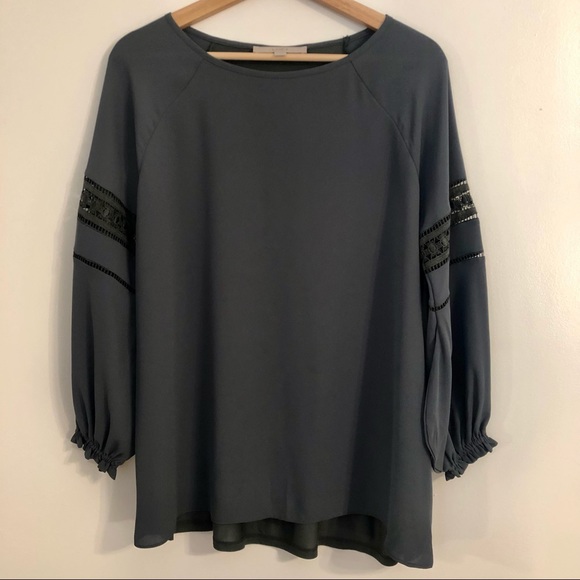 LOFT Dark Olive Green Blouse Sleeve Detail Size S - Picture 1 of 6